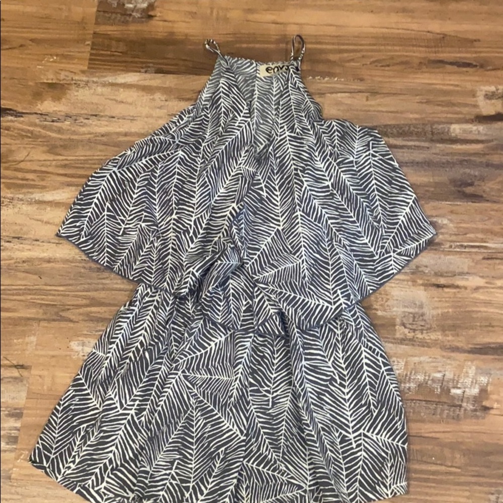 Green and white stripe romper!